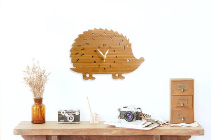 Creative Modern Bamboo Hedgehog Wall Clock