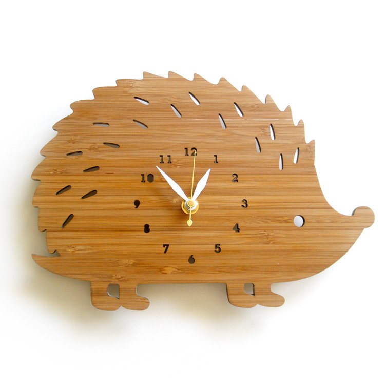 Creative Modern Bamboo Hedgehog Wall Clock